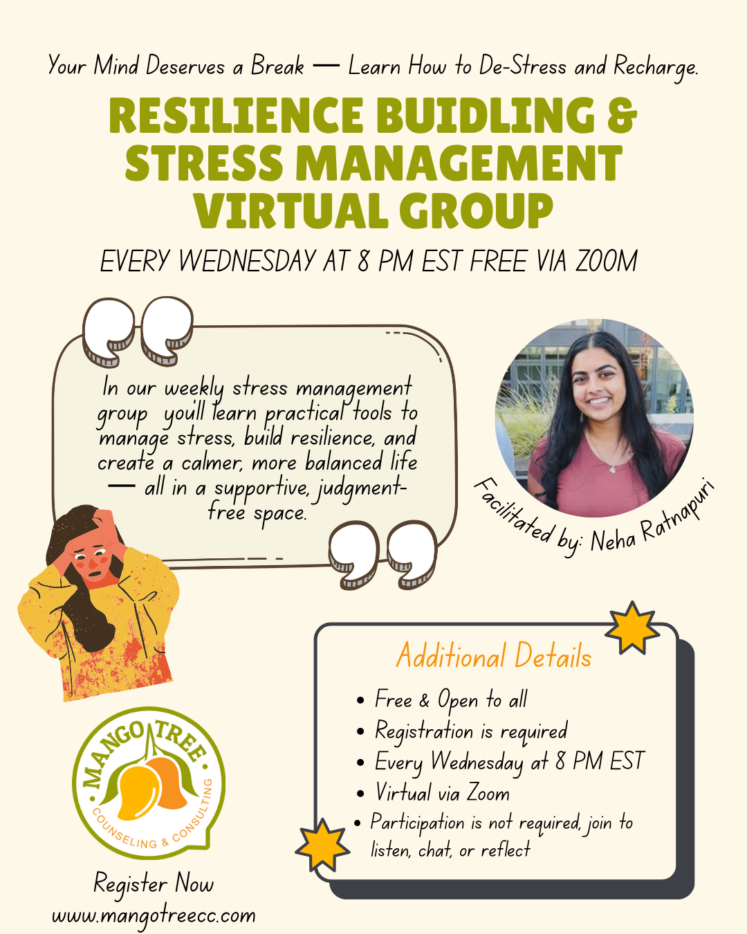 Stress Management Group Wednesday At 8